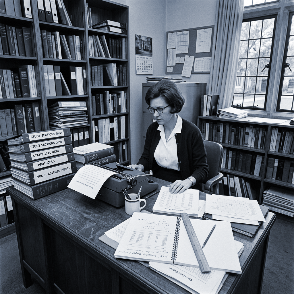 A medical writer is working on the manuscript for a clinical study report