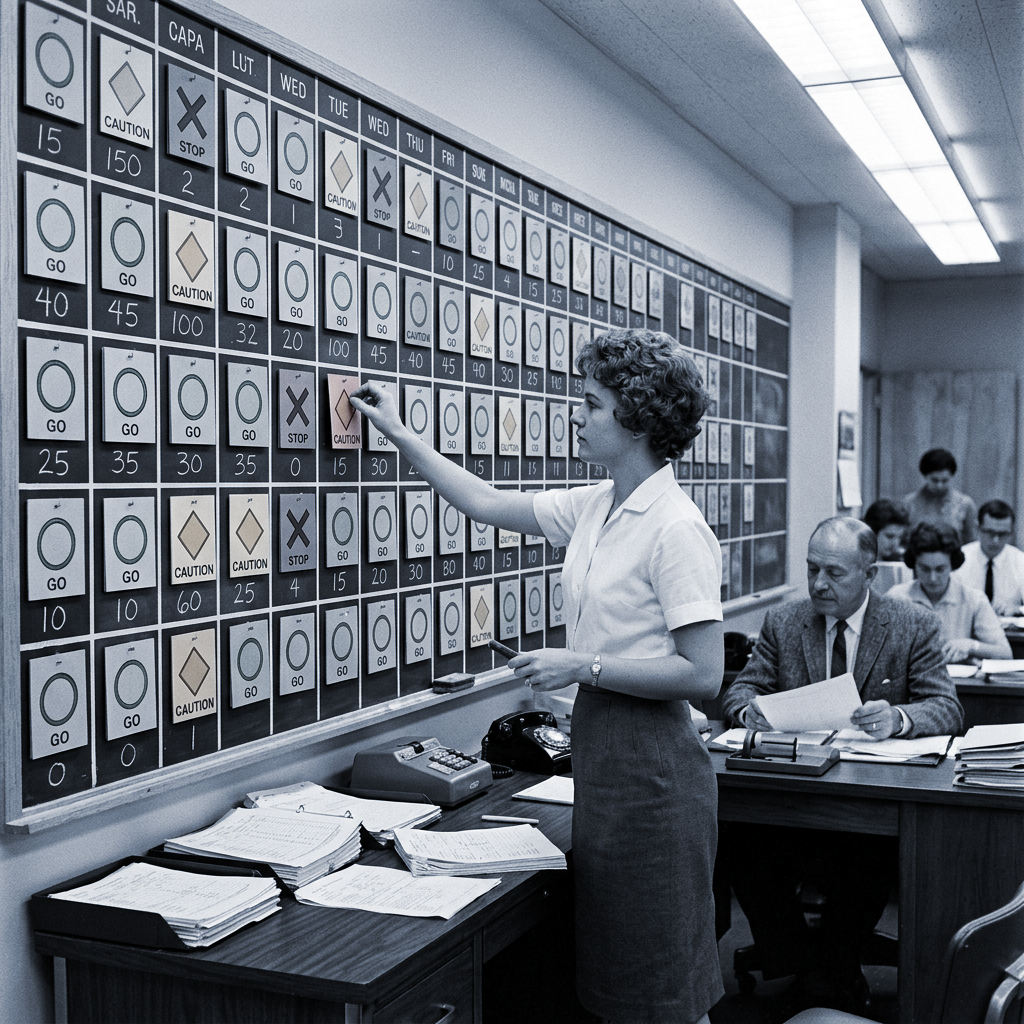 L'analista dei dati aggiorna gli indicatori di qualità sul performance board